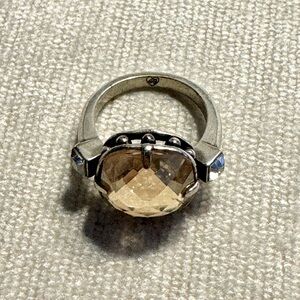 Brighton Silver Ring with Gold Stone